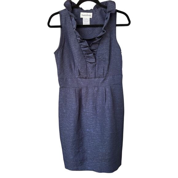 David & Nicole Navy Blue Ruffle Collar Dress Size 10 - Picture 2 of 7